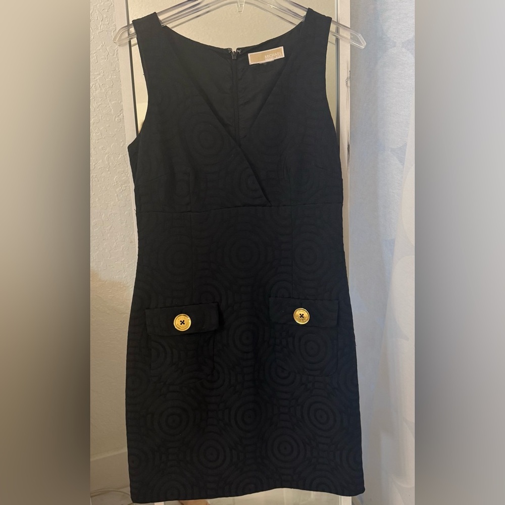Michael Kors Black Textured Mini Dress
